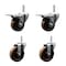 Service Caster 4 Inch High Temp Phenolic 34 Inch Stem Caster Set 2 Total Lock Brakes SCC-TSTTL20S414-PHRHT-34212-2-S-2 - alternate 1